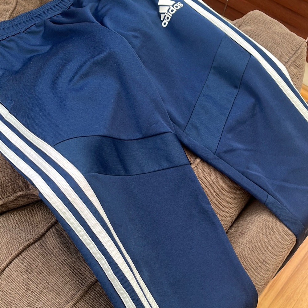 Youth Large, Navy Blue Adidas nylon jogging pants. Only worn twice.